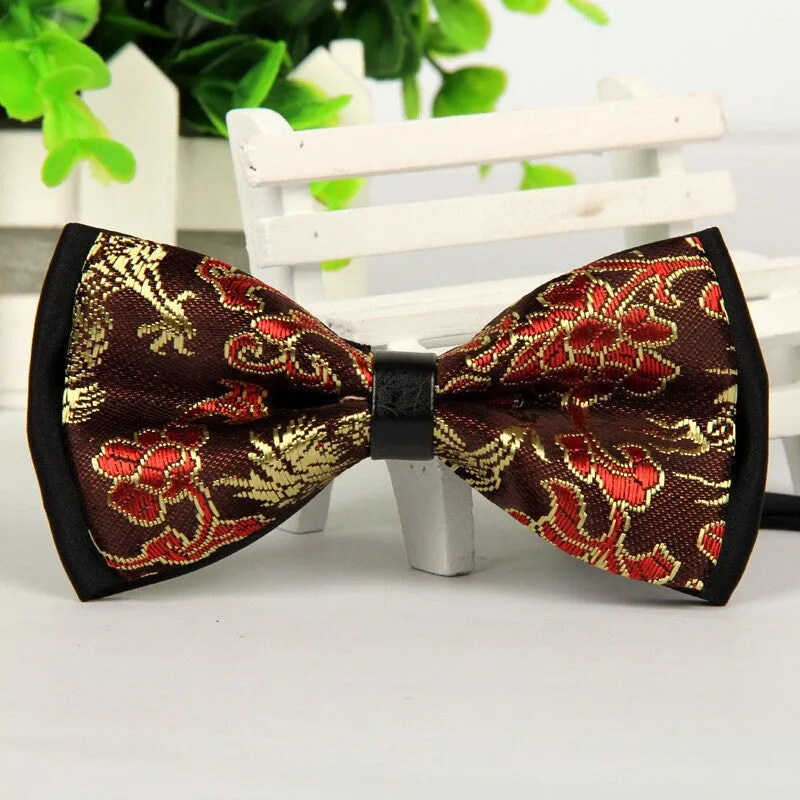 Luxury Black men bow tie Gold Jacquard bowties 12cm*6cm gravatas borboleta lote