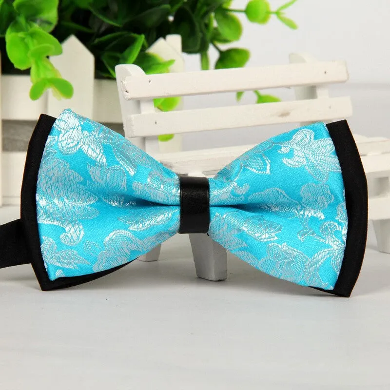 Luxury Black men bow tie Gold Jacquard bowties 12cm*6cm gravatas borboleta lote