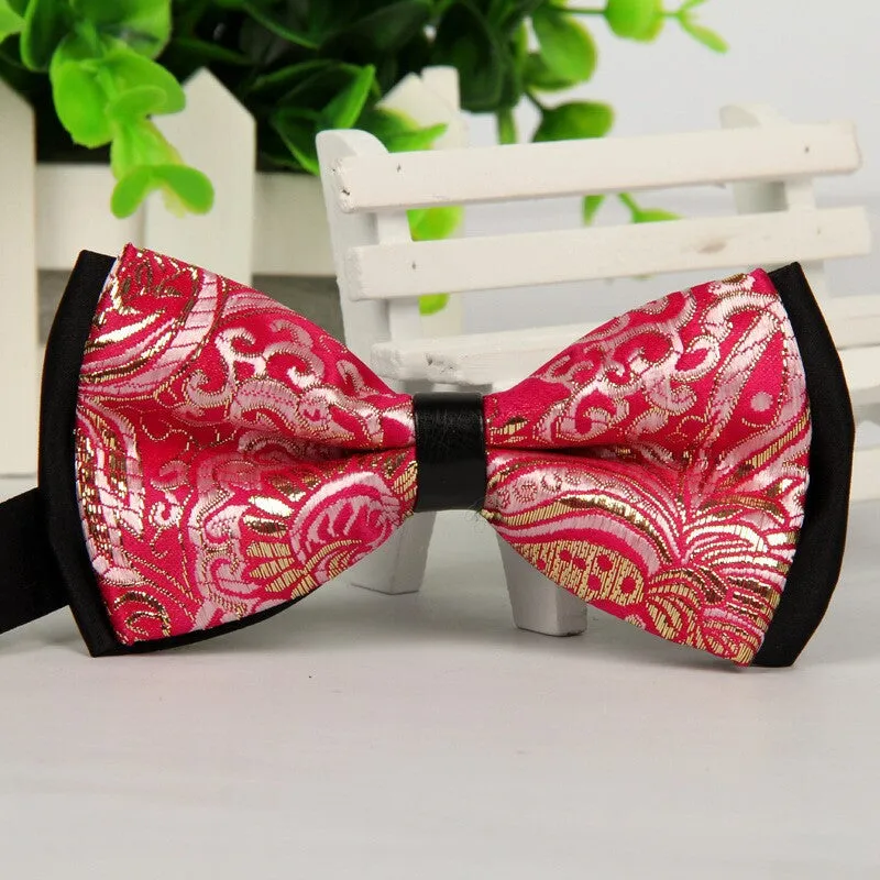 Luxury Black men bow tie Gold Jacquard bowties 12cm*6cm gravatas borboleta lote