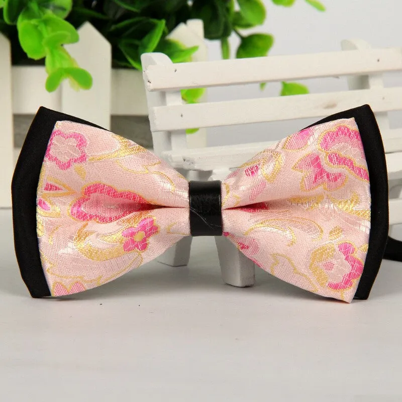 Luxury Black men bow tie Gold Jacquard bowties 12cm*6cm gravatas borboleta lote
