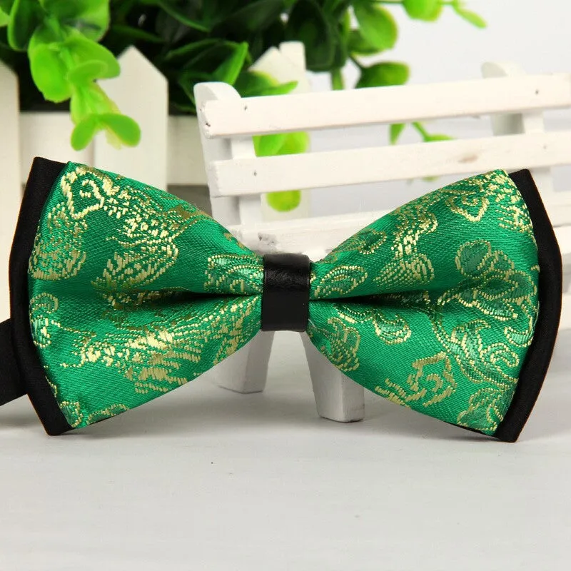 Luxury Black men bow tie Gold Jacquard bowties 12cm*6cm gravatas borboleta lote