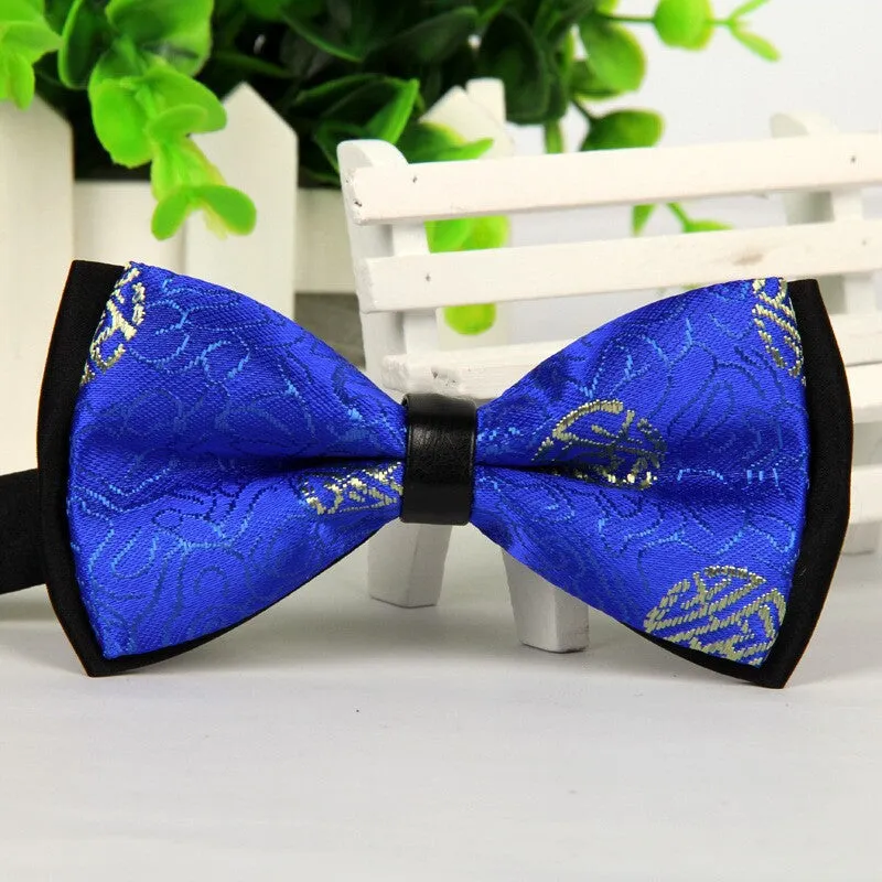 Luxury Black men bow tie Gold Jacquard bowties 12cm*6cm gravatas borboleta lote