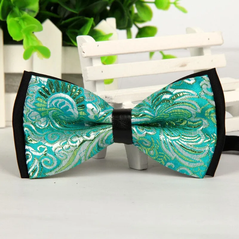 Luxury Black men bow tie Gold Jacquard bowties 12cm*6cm gravatas borboleta lote