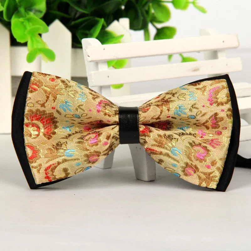 Luxury Black men bow tie Gold Jacquard bowties 12cm*6cm gravatas borboleta lote