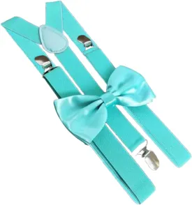 Men's Suspenders and Bow Tie Set Adjustable Y Back Groomsmen Suspenders Tie Set