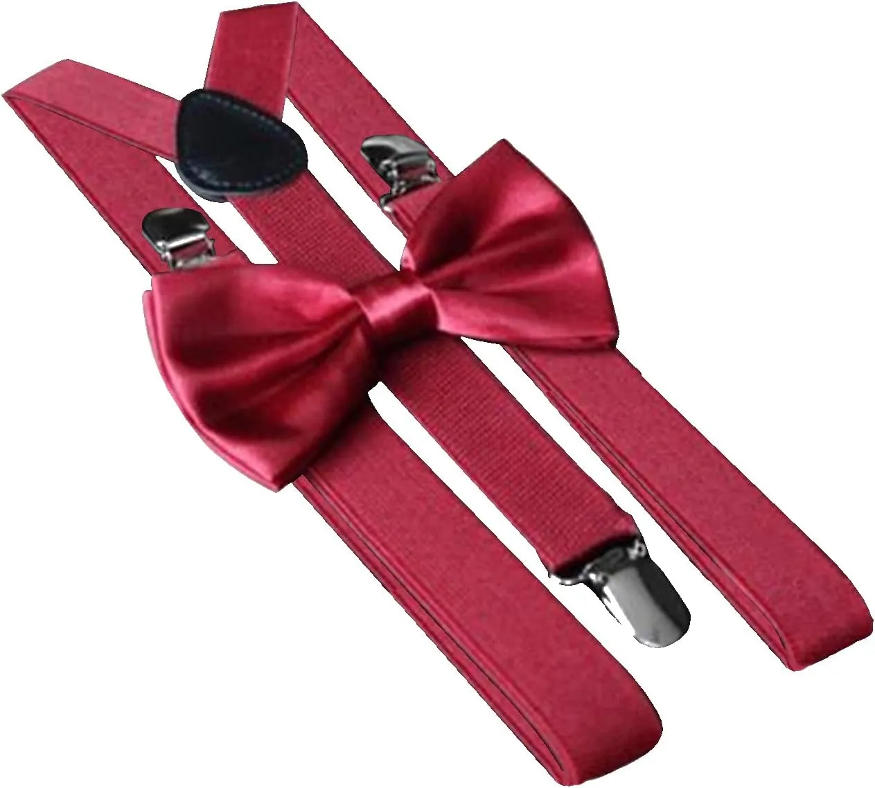 Men's Suspenders and Bow Tie Set Adjustable Y Back Groomsmen Suspenders Tie Set