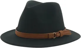 Men's Wide Brim Jazz Hats for Women Fedoras Hat Felted Caps Wedding Fedoras Cap with Belt