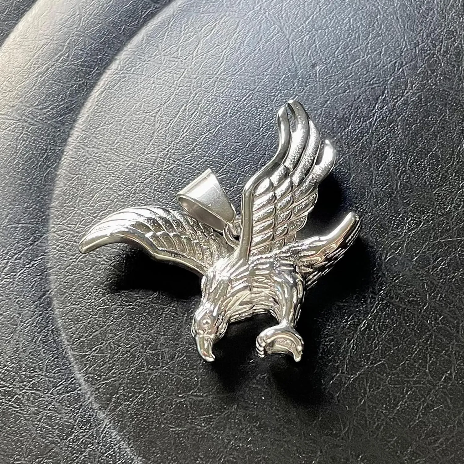 Mens Womens Punk Rock Stainless Steel Animal Eagle Pendant Cool Necklace
