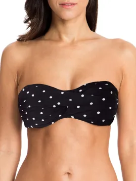 Ocean Blues Women's Strapless Swimsuits for Women Bandeau Bikini Top Tie Back Halter Bathing Suit Top