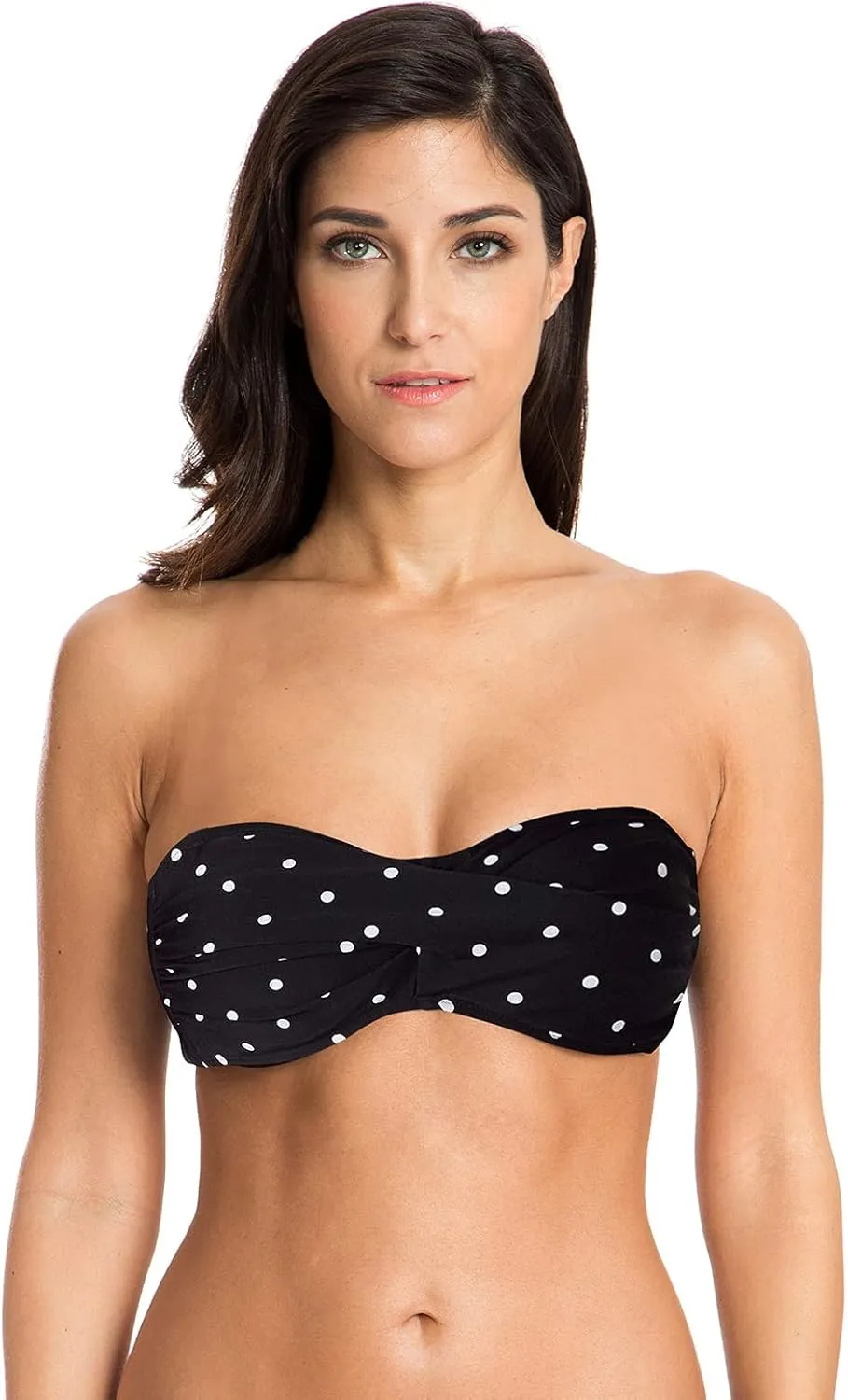 Ocean Blues Women's Strapless Swimsuits for Women Bandeau Bikini Top Tie Back Halter Bathing Suit Top