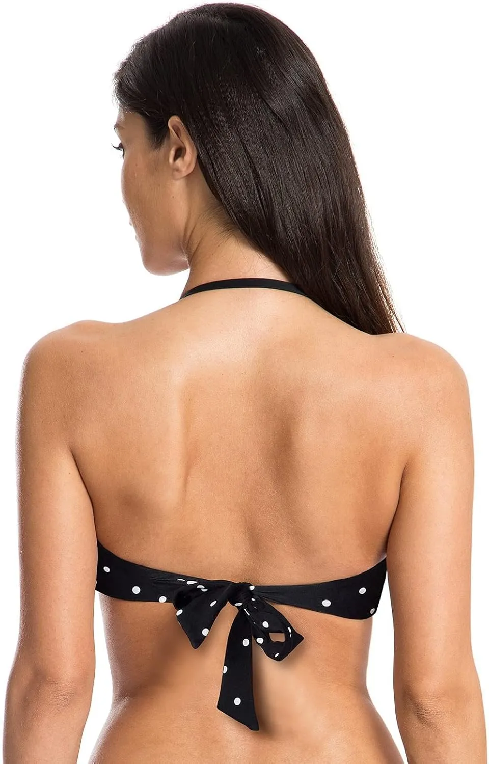 Ocean Blues Women's Strapless Swimsuits for Women Bandeau Bikini Top Tie Back Halter Bathing Suit Top
