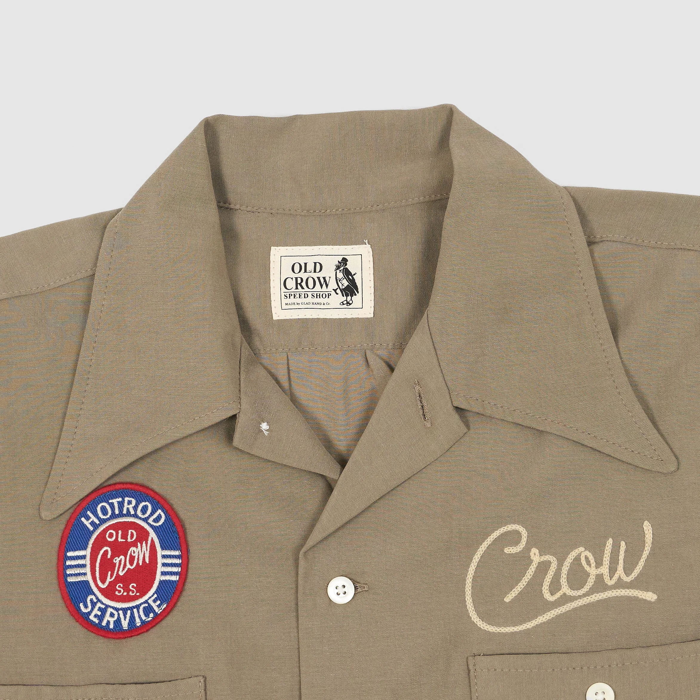 Old Crow Speed Shop by Glad Hand & Co. Crow Wheels  Short Sleeve Garage Shirt