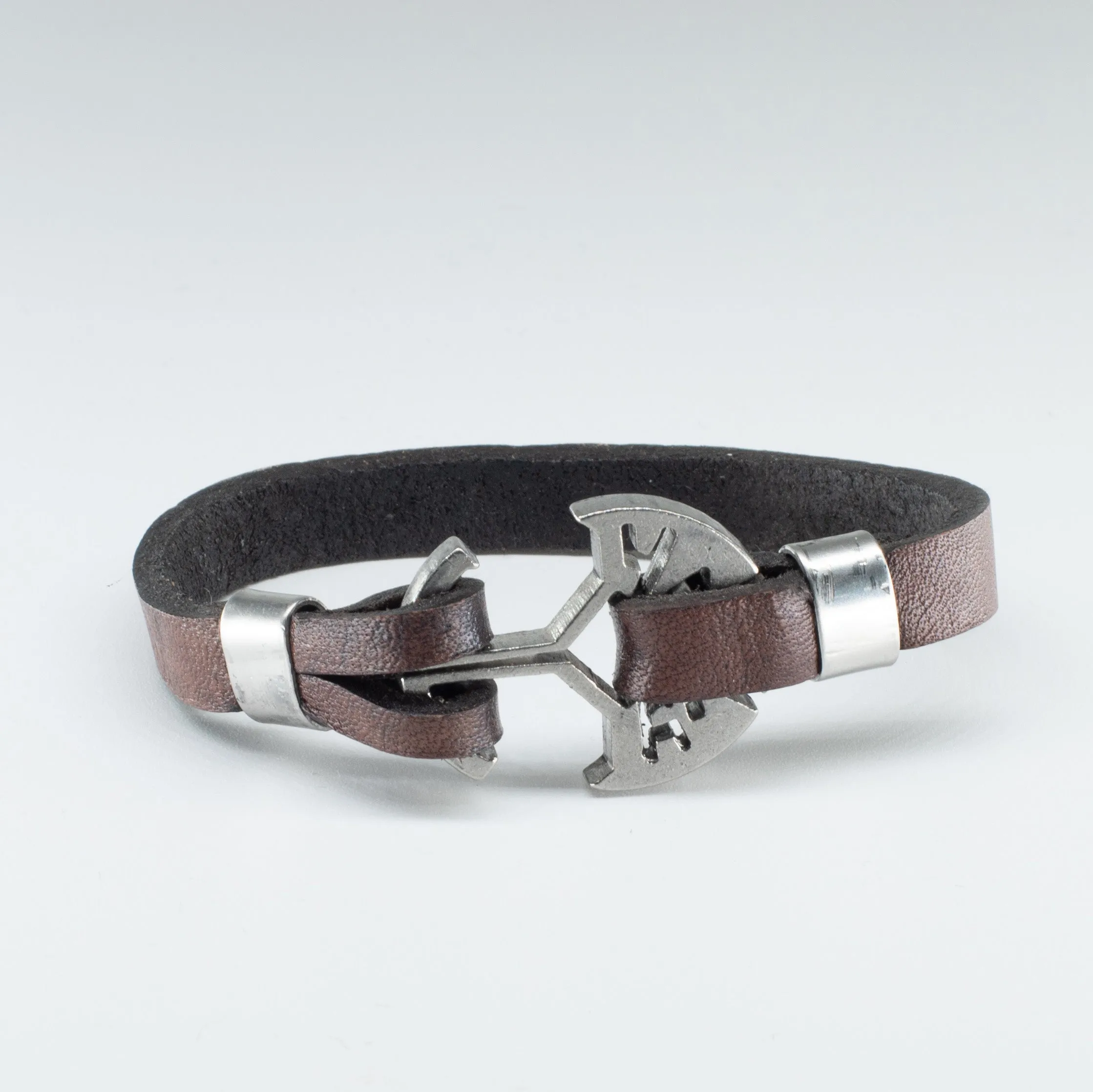 Organic Leather Band with a Stainless Steel “Anchor” Clasp