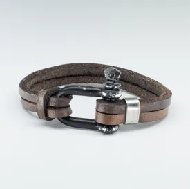 Organic Leather Wristband with a Stainless Steel “Sailor Knot” Clasp