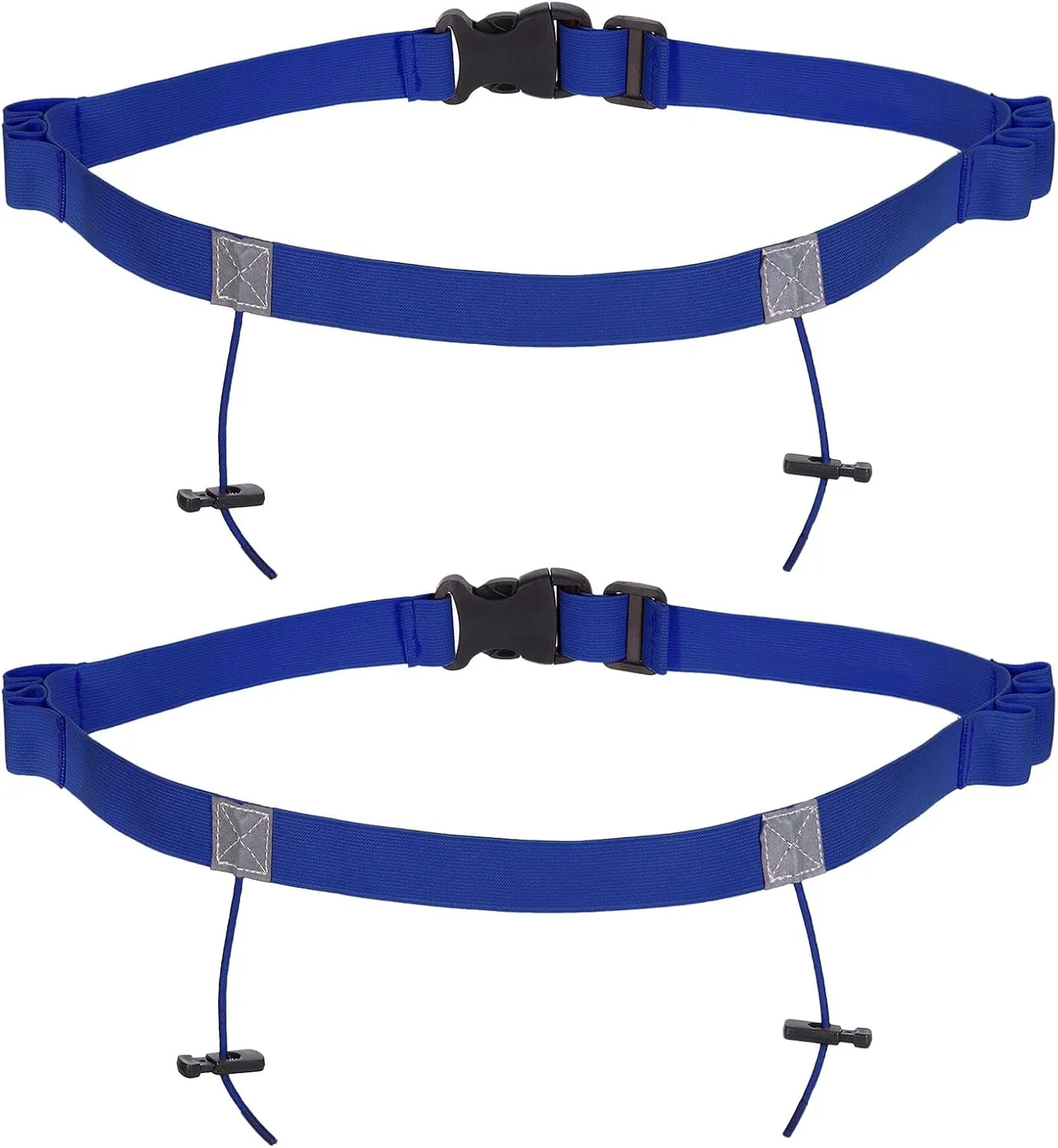 PATIKIL Elastic Triathlon Running Belt, 2 Pack Adjustable Race Number Belt Race Belt Bib Holder with 6 Energy Gel Loops for Marathons Racing Cycling, Blue