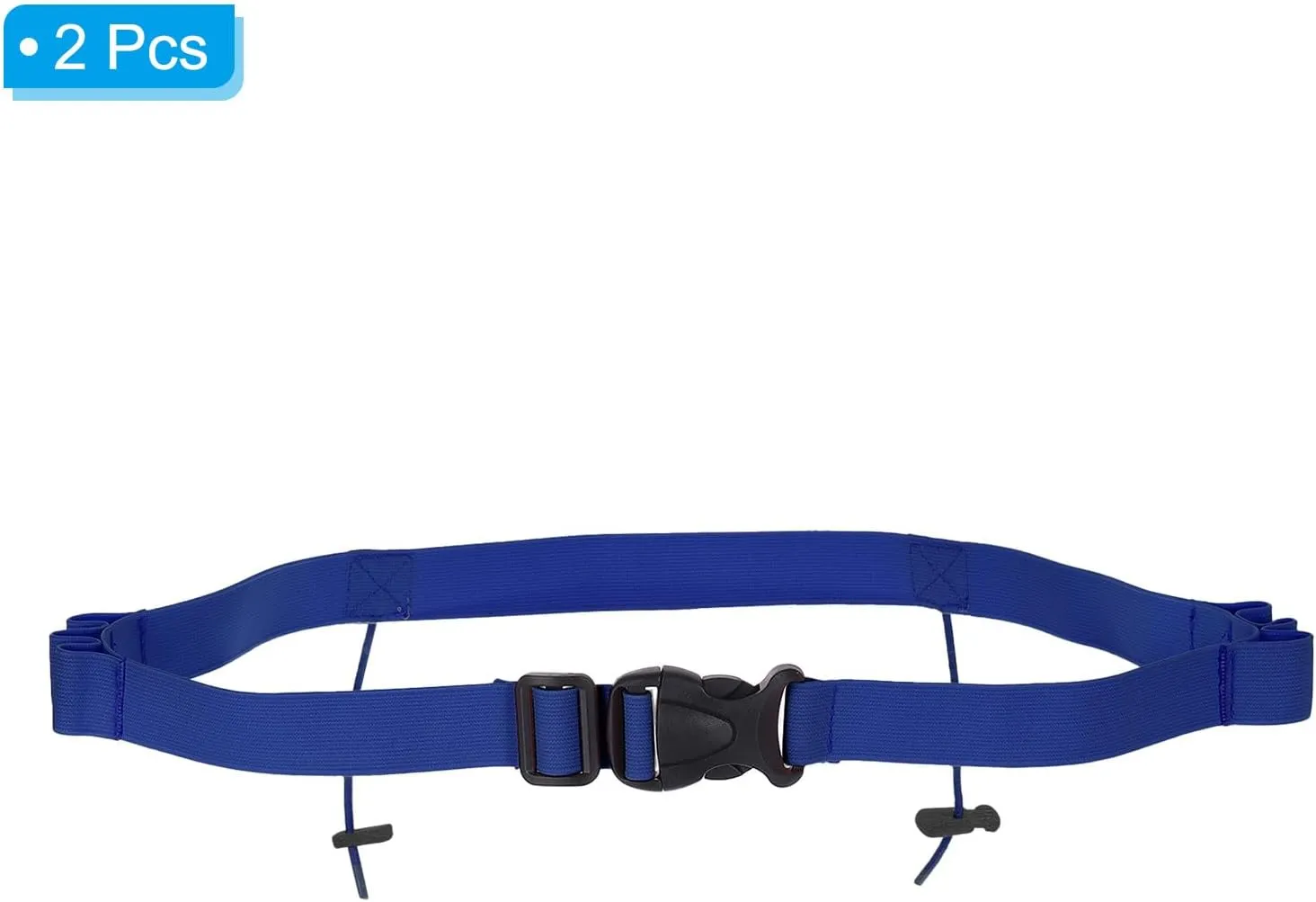 PATIKIL Elastic Triathlon Running Belt, 2 Pack Adjustable Race Number Belt Race Belt Bib Holder with 6 Energy Gel Loops for Marathons Racing Cycling, Blue
