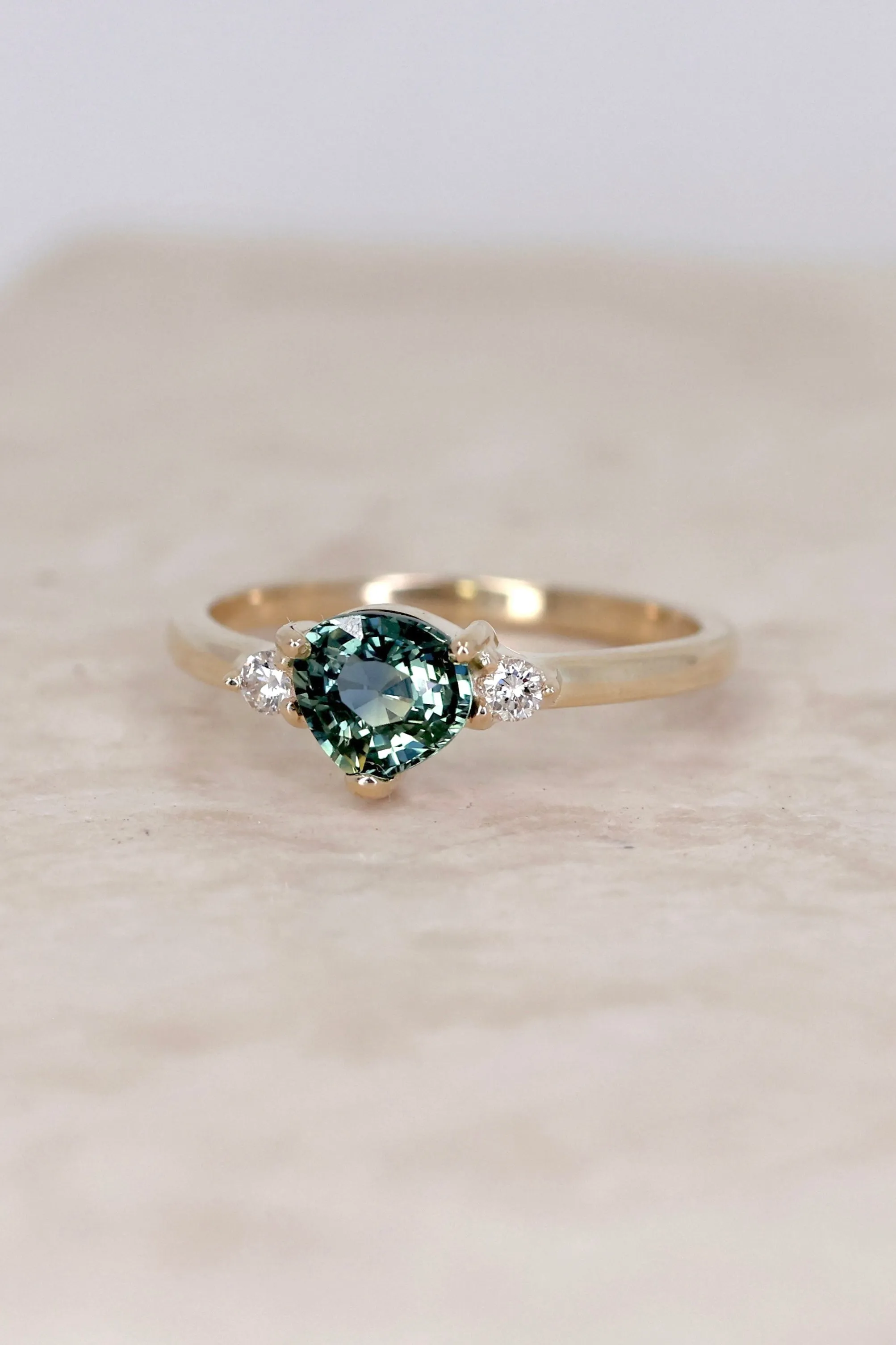 Pear Parti Sapphire and Diamond 14K Yellow Gold Band