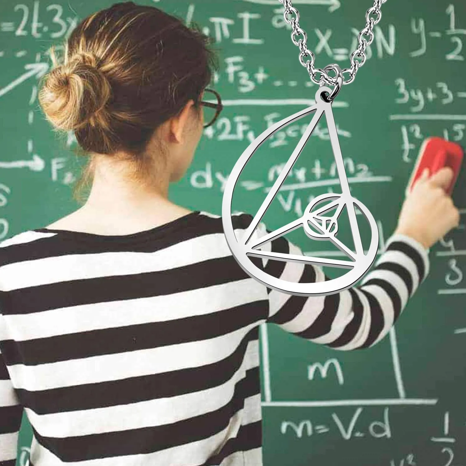 PLITI Golden Ratio Necklace Fibonacci Numbers Fibonacci Spiral Science Jewelry Math Lover Gifts Golden Ratio Spiral Necklace Mathematician Gift Architects Gifts