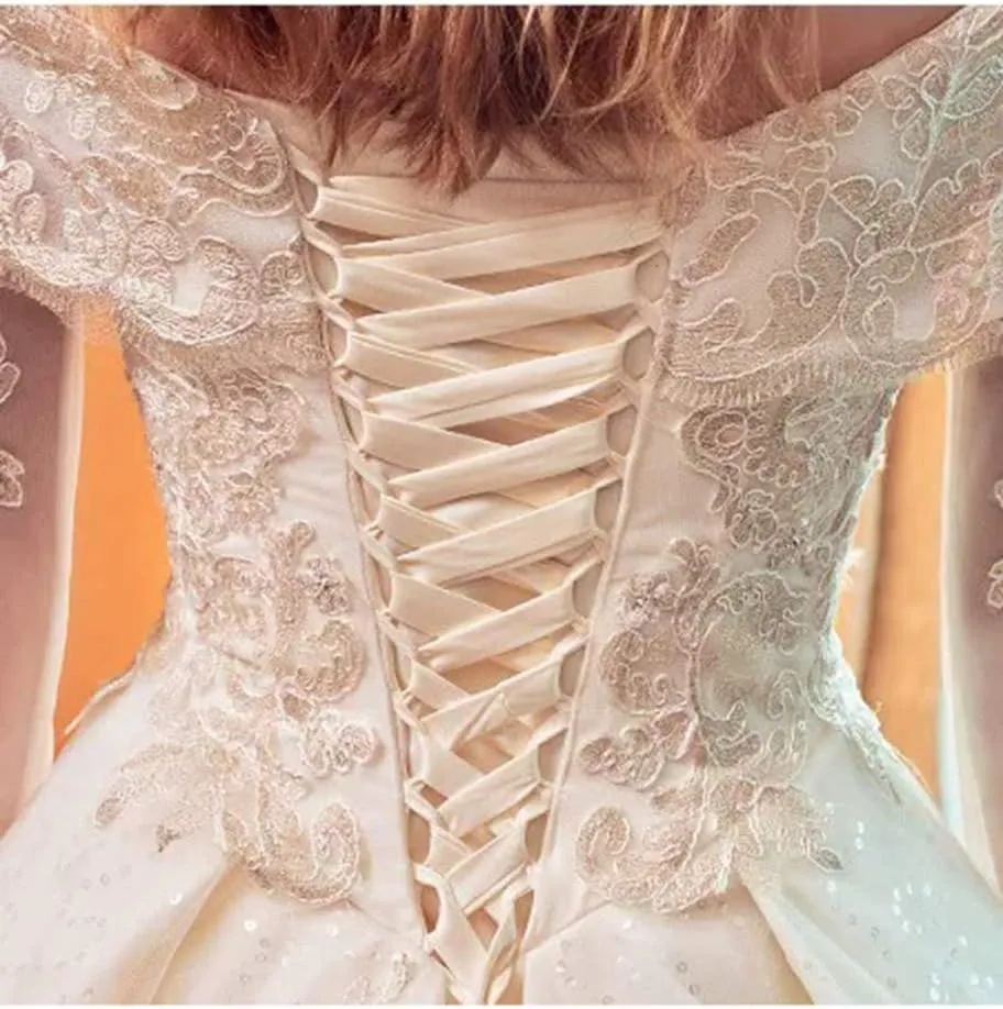 QRBTSCL Women's Wedding Dress Zipper Replacement Adjustable Fit Satin Corset Back Kit Lace up for Prom Dress