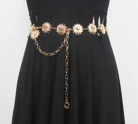 Retro Fashion Metal Character Chain Belt Female Waist Decoration with Skirt Suit Hanfu Waist Chain