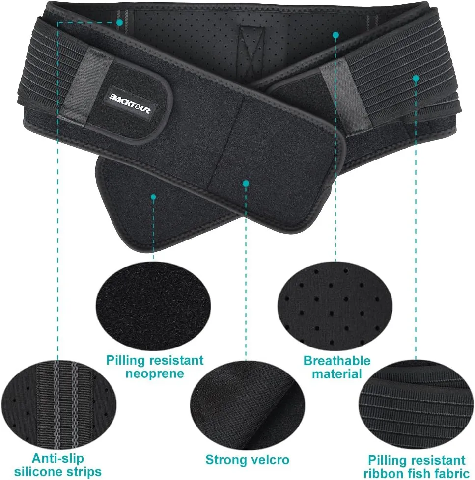 Sacroiliac Hip Belt for Women and Men, SI Joint Belt for Sciatica, Joint, Pelvis, Lower Back Pain Relief, Support Brace for Sacral Nerve, Hip Brace Fit Hip Size 44" - 55"