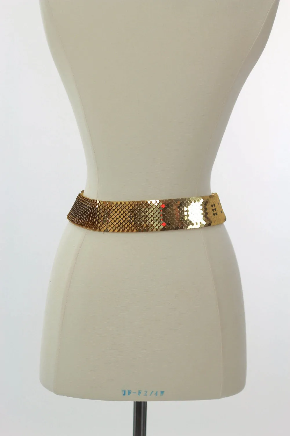 Vintage 70s 80s boho hippie metal mesh stretch belt