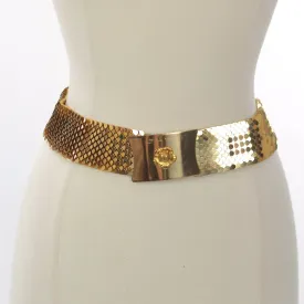 Vintage 70s 80s boho hippie metal mesh stretch belt