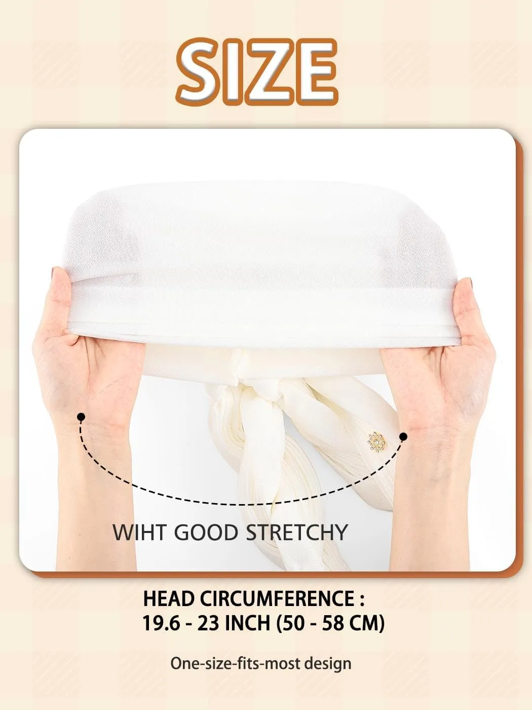 Woeoe Women African Turban Pre-Tied Twisted Beanie Cap Headwear Rhinestone Soft Stretchy Head Turbans