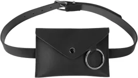 Women Mini Envelope Flap PU Leather Belt Waist Bag Chest Bag Clutch Cell Phone Purse